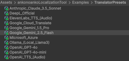 Custom AI service configuration